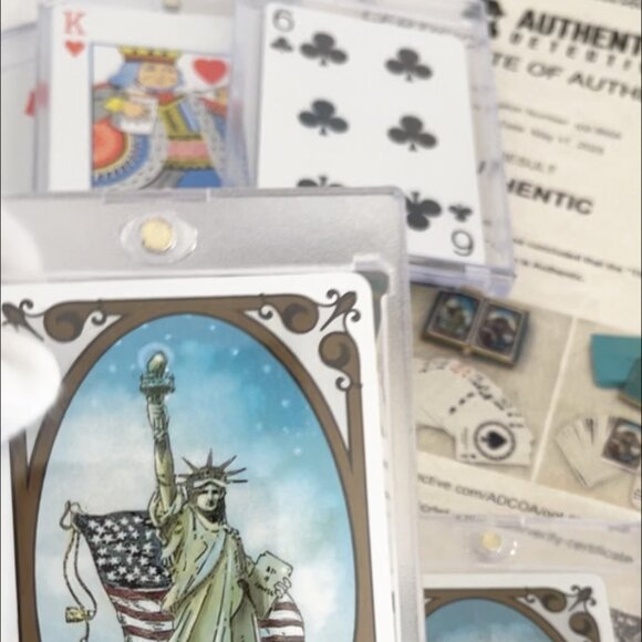 TIFFANY & Co Playing Card Brooklyn Bridge Statue of Liberty 80s Collectors COA - Picture 3 of 8